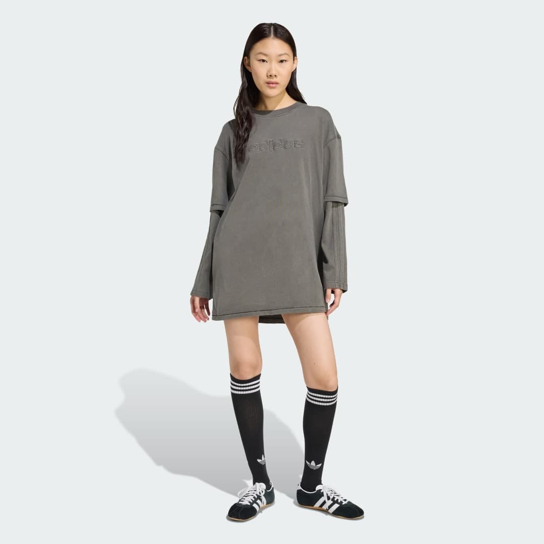Adidas Layered Long-Sleeve Tee Dress