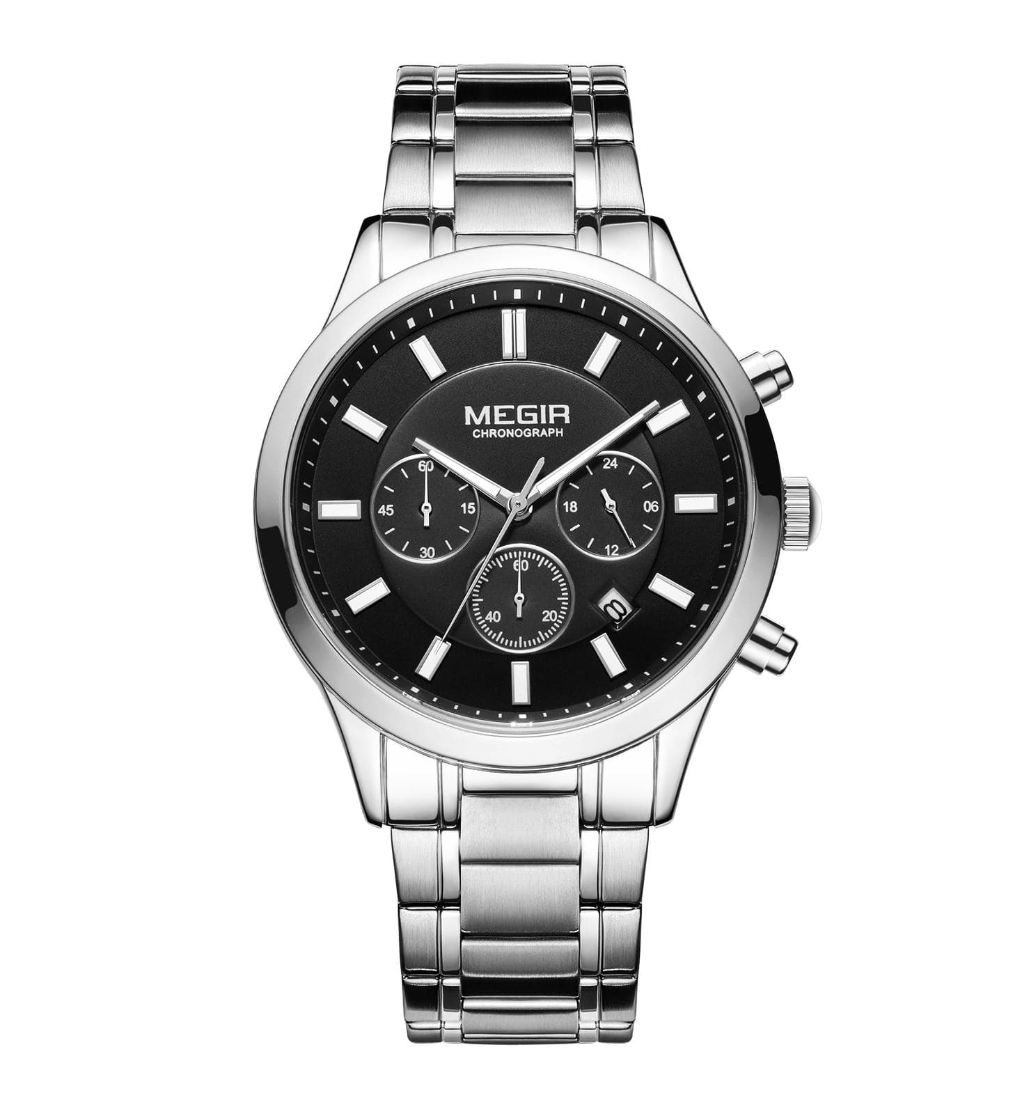 Prydligt Megir Classic Chrono Silver Black