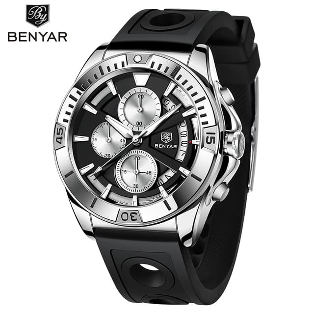 Prydligt Benyar Tornado Silver Black Rubber