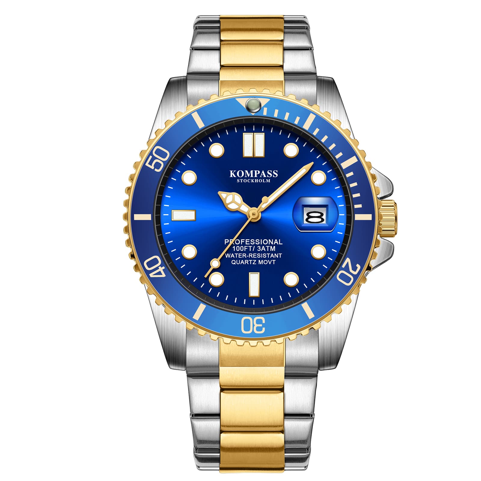 Kompass Stockholm Kompass Grand Diver Silver Gold Blue