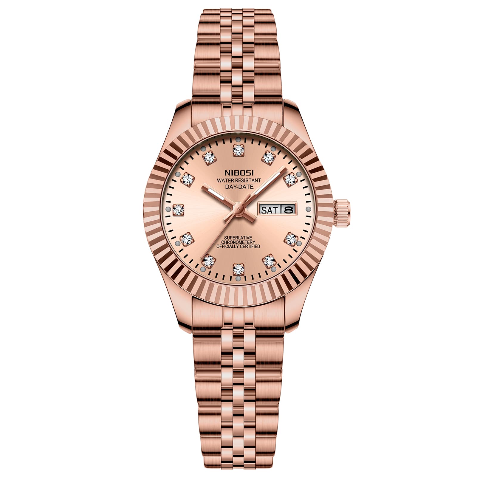 Nibosi Nibosi Millbury Day-Date Rose Gold