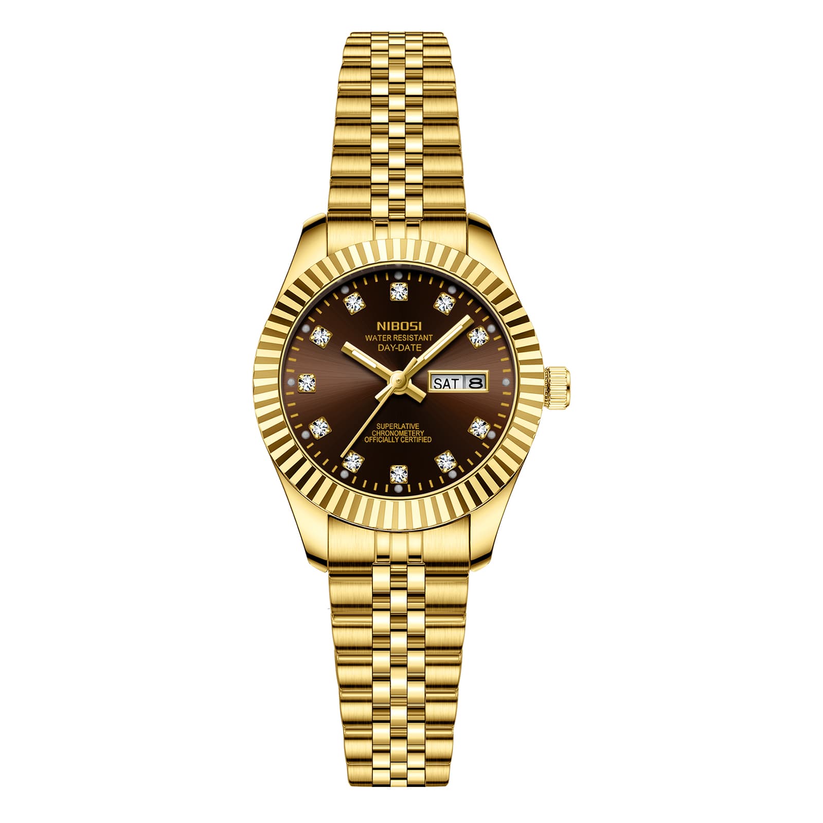 Nibosi Nibosi Millbury Day-Date Gold Brown