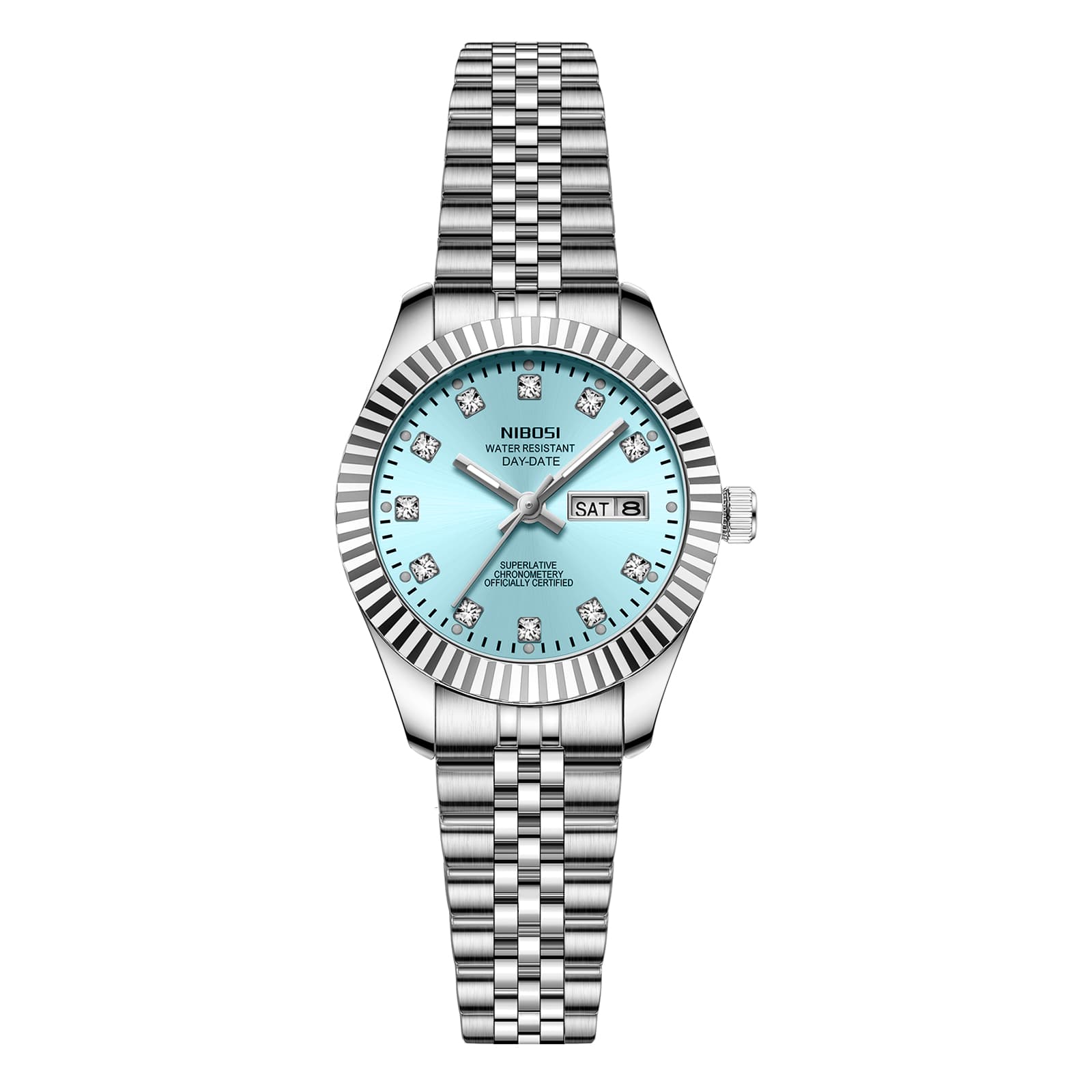Nibosi Nibosi Millbury Day-Date Silver Blue