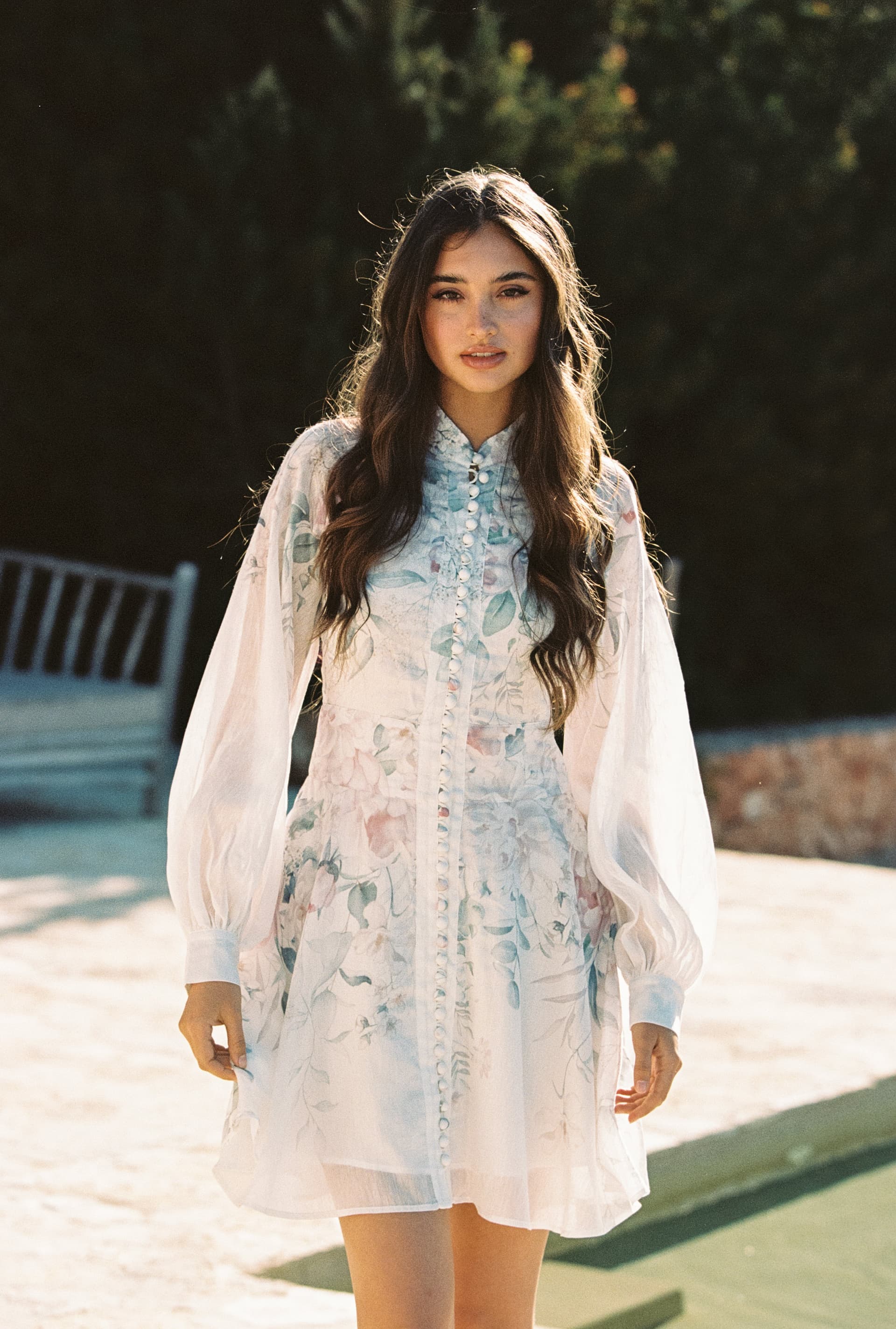 Kayani Leona Halter Mini Dress - Pale Blossom