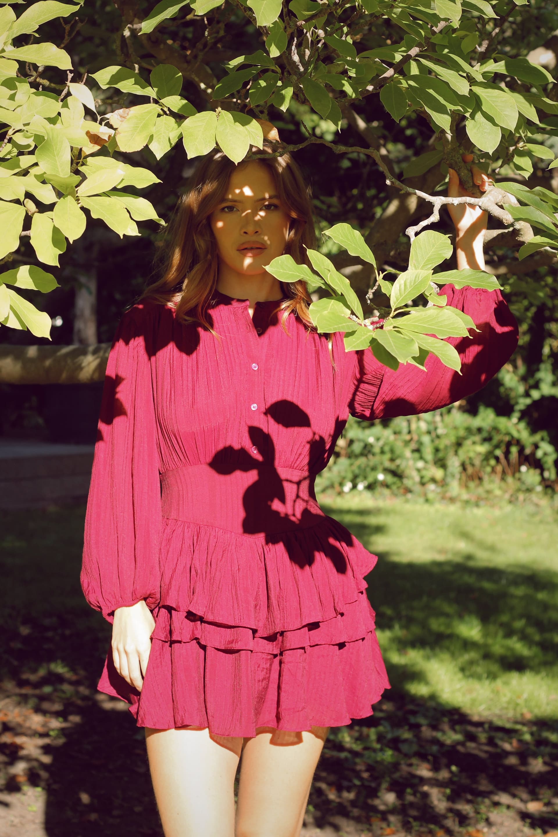 Kayani Alaya Mini Ruffle Dress - Mulberry