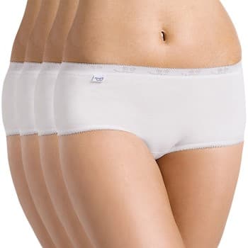 Sloggi Sloggi Truser 4P Basic Organic Hipster 4 Hvit økologisk bomull 46 Dame