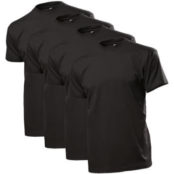 Stedman 4P Comfort Men T-shirt Svart bomull 5XL Herre