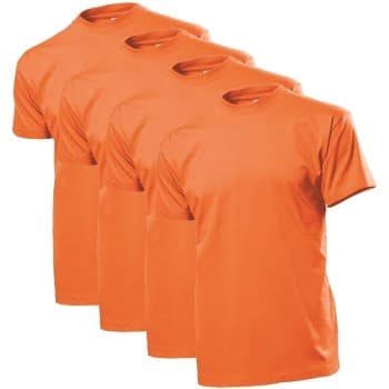 Stedman 4P Comfort Men T-shirt Oransje bomull 3XL Herre
