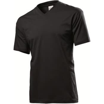Stedman Classic V-Neck Men T-shirt Svart bomull 3XL Herre