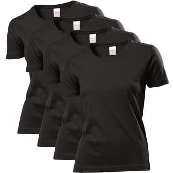 Stedman 4P Classic Women T-shirt Svart bomull 3XL Dame