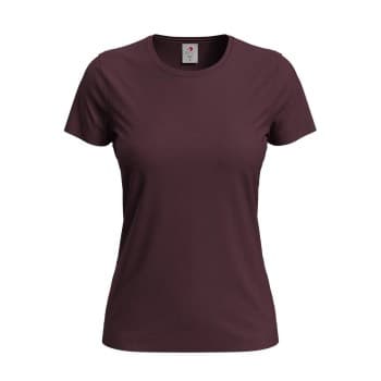 Stedman Classic Women T-shirt Mørkrød bomull XX-Large Dame