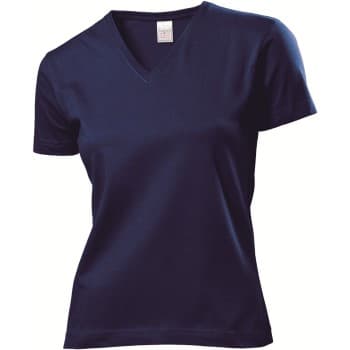 Stedman Classic V-Neck Women T-shirt Marine bomull XX-Large Dame