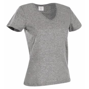 Stedman Classic V-Neck Women T-shirt Gråmelerad bomull XX-Large Dame