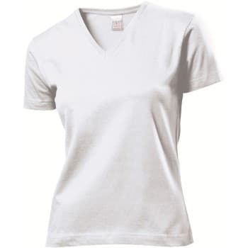 Stedman Classic V-Neck Women T-shirt Hvit bomull XX-Large Dame