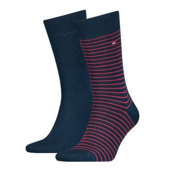 Tommy Hilfiger Strømper 2P Men Sock Stripe Rødstripet Str 47/49 Herre