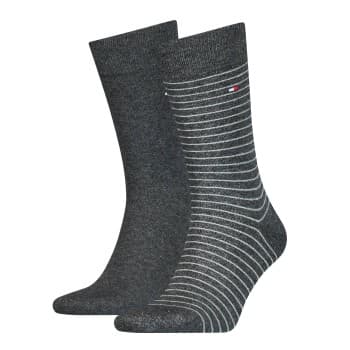 Tommy Hilfiger Strømper 2P Men Sock Stripe Mørkgrå Str 47/49 Herre