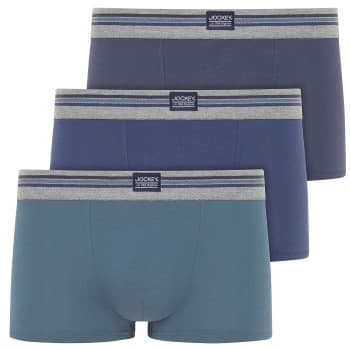 Jockey 3P Cotton Stretch Short Trunk Blå bomull XX-Large Herre
