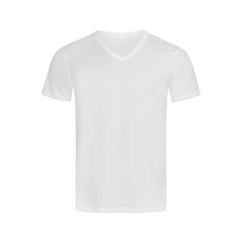 Stedman Ben V-neck For Men Hvit ringspunnet bomull XX-Large Herre