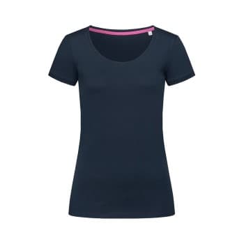 Stedman Megan Crew Neck Marine ringspunnet bomull X-Small Dame