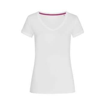 Stedman Megan V-neck Hvit ringspunnet bomull X-Large Dame