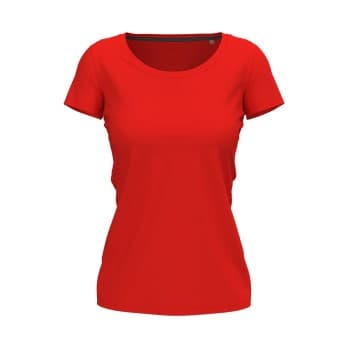 Stedman Claire Crew Neck Rød ringspunnet bomull XX-Large Dame