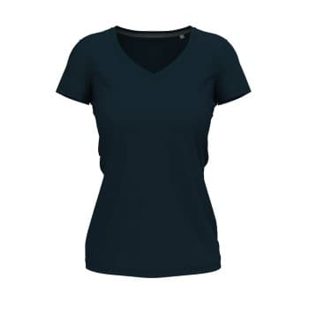 Stedman Claire V-neck Marine ringspunnet bomull XX-Large Dame