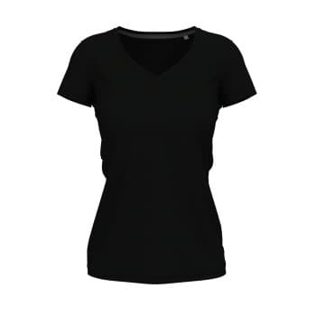 Stedman Claire V-neck Svart ringspunnet bomull XX-Large Dame