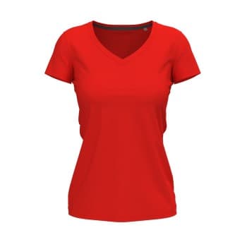Stedman Stedman Claire V-neck Rød ringspunnet bomull XX-Large Dame