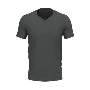 Stedman Clive V-neck Mørkgrå ringspunnet bomull 3XL Herre
