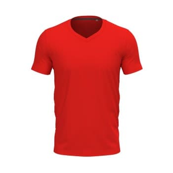 Stedman Clive V-neck Rød ringspunnet bomull 3XL Herre
