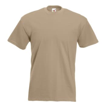 Fruit of the Loom Valueweight Crew Neck T Khaki bomull Medium Herre