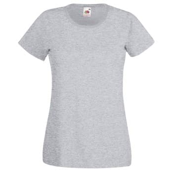 Fruit of the Loom Lady-Fit Valueweight T Gråmelerad bomull X-Large Dame