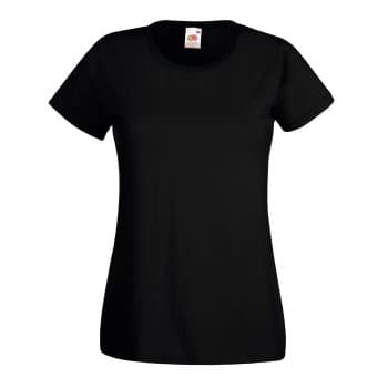 Fruit of the Loom Lady-Fit Valueweight T Svart bomull X-Large Dame