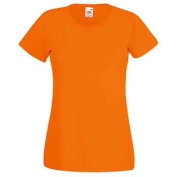 Fruit of the Loom Lady-Fit Valueweight T Oransje bomull Small Dame