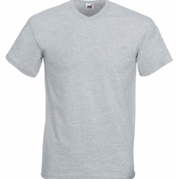 Fruit of the Loom Valueweight V-neck T Gråmelerad bomull Large Herre