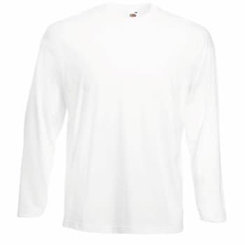 Fruit of the Loom Valueweight Long Sleeve T Hvit bomull X-Large Herre