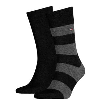 Tommy Hilfiger Strømper 2P Men Rugby Sock Svart Str 43/46 Herre