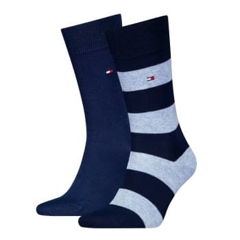 Tommy Hilfiger Strømper 2P Men Rugby Sock Blå/Lysblå Str 43/46 Herre