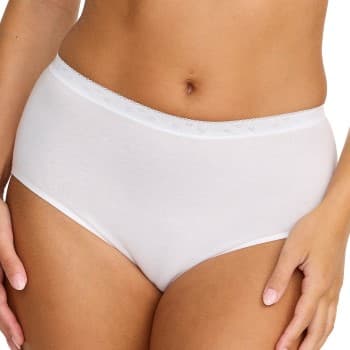Damella Truser Classic Cotton Midi Brief Hvit bomull XX-Large Dame
