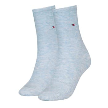Tommy Hilfiger Strømper 2P Women Classic Casual Socks Lysblå Str 35/38 Dame