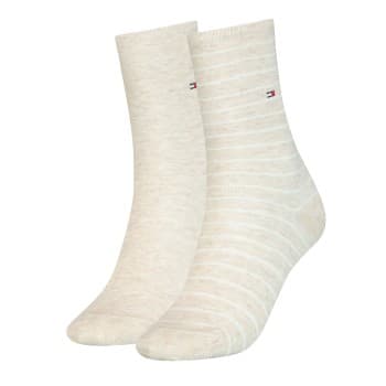 Tommy Hilfiger Strømper 2P Classic Small Stripe Socks Vanilje Str 39/42 Dame