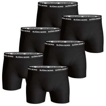 Björn Borg 6P Essential Shorts Svart bomull X-Small Herre