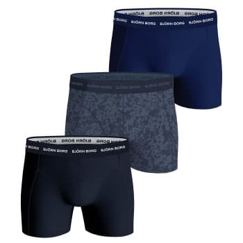 Björn Borg 6P Essential Shorts Blå Mønster bomull XX-Large Herre