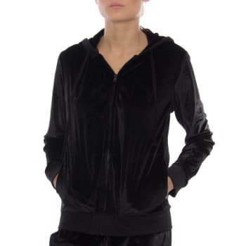 DKNY Insert Logo LS Sleep Hoodie Svart polyester Small Dame