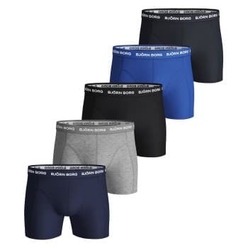 Björn Borg Björn Borg 5P Essential Shorts Solids Blå/Grå bomull X-Small Herre