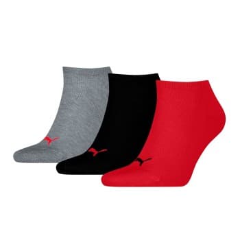 Puma Puma Strømper 3P Sneaker Socks Rød/Grå Str 47/49