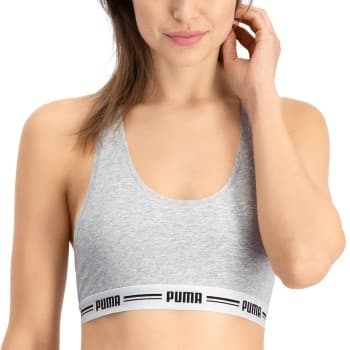Puma Puma BH Iconic Racer Back Bra Grå X-Small Dame