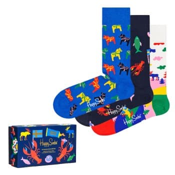 Happy Socks Happy socks Strømper 3P Swedish Edition Gift Box Mixed bomull Str 36/40