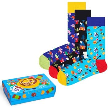Happy socks Strømper 3P Swedish Edition Gift Box Blå Mønster bomull Str 36/40
