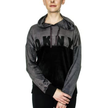 Dkny DKNY Modern Generation LS Top With Hood Svart polyester Medium Dame